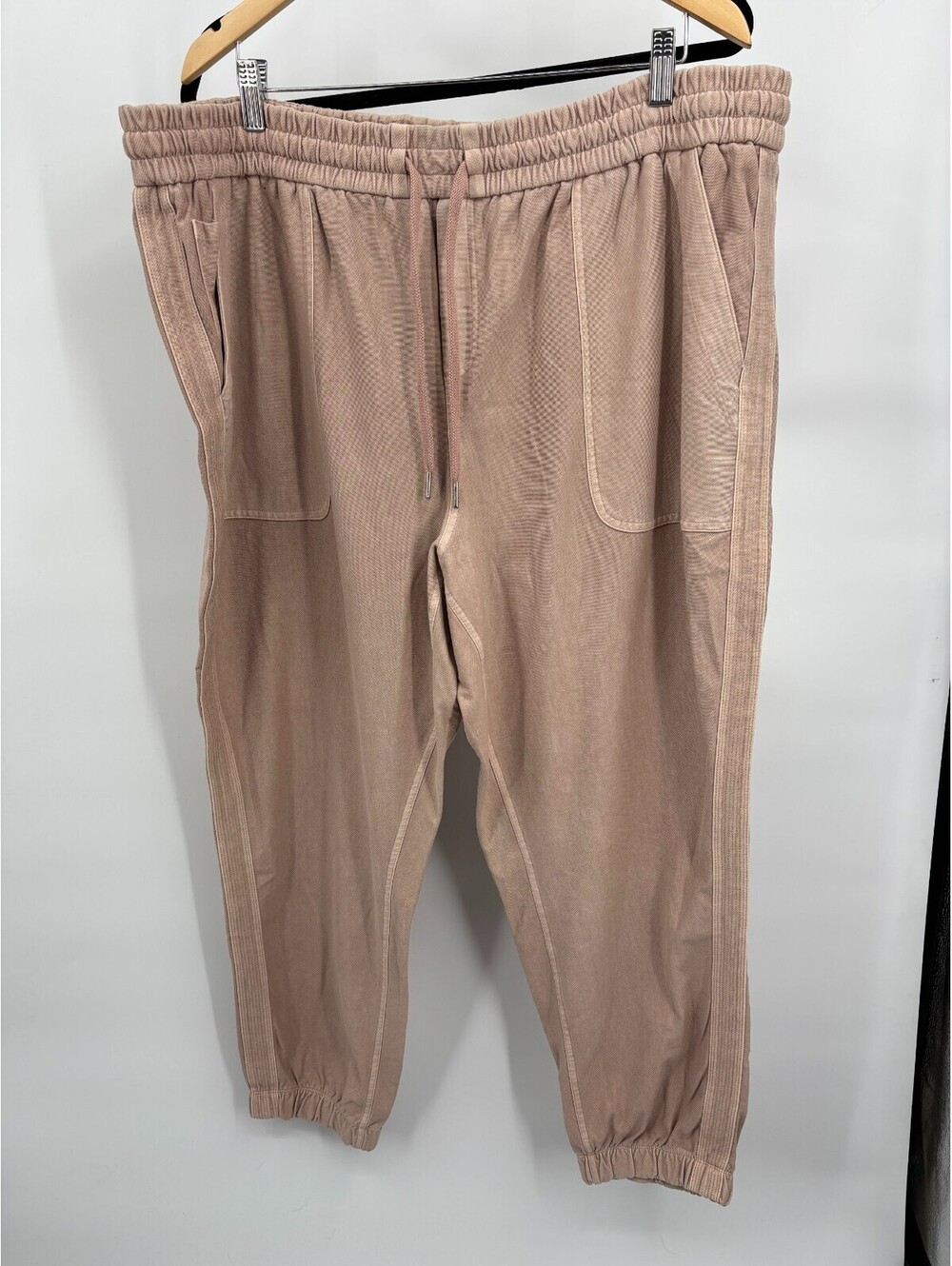 Athleta Farallon Jogger Womens Beige Drawstring Pockets Elastic Waist & Hem 24